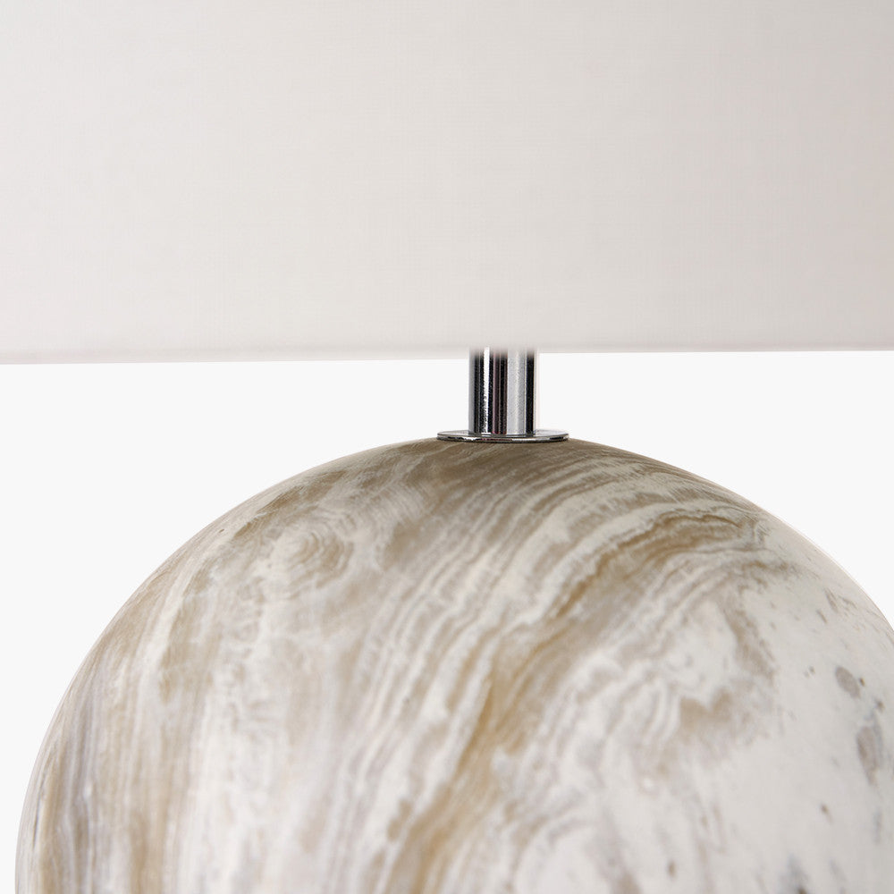 Viejo Grey Stone Effect Ceramic Ball Table Lamp
